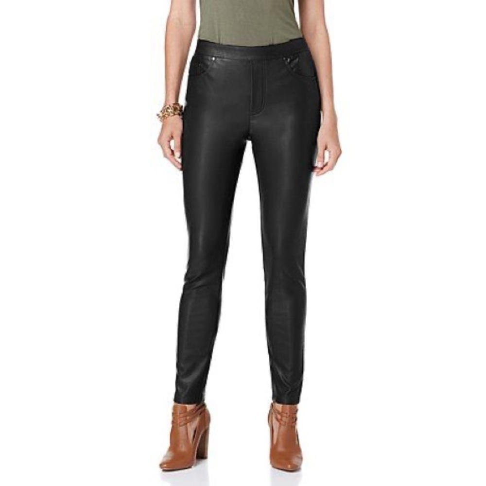DG2 Diane Gilman Faux Leather Slim Jeans